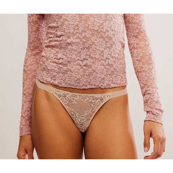 FREE PEOPLE Care FP Reya Lace Thong / Sweet Nothings - Picture 1 of 9